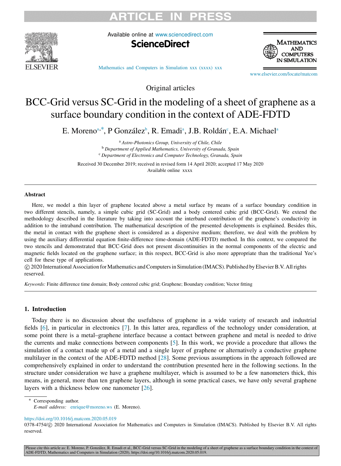 BCC-Grid versus SC-Grid for graphene modeling in ADE-FDTD